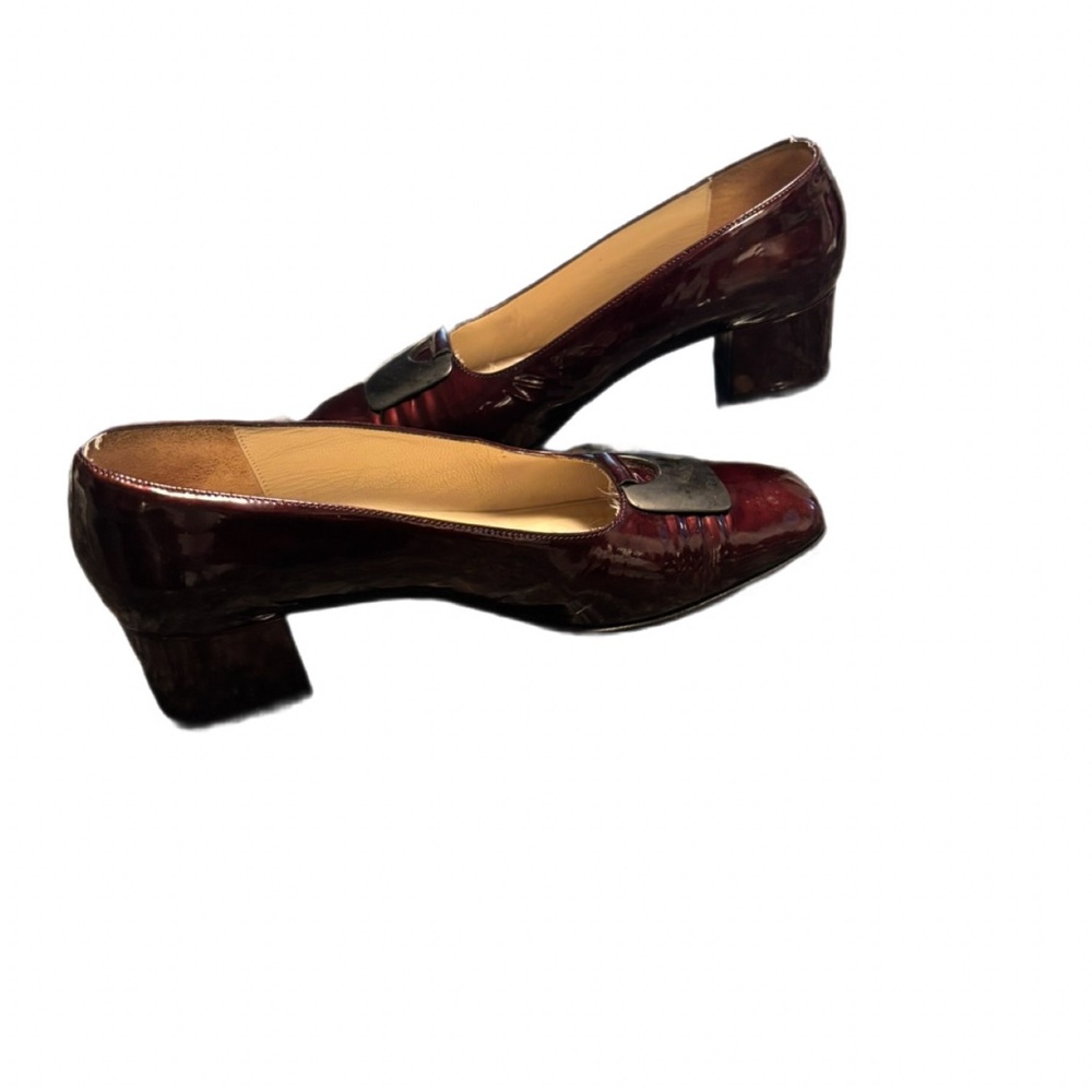 Claudia Ciuti Italy | Vintage Square Toe Buckle | Deep Burgundy / Brown